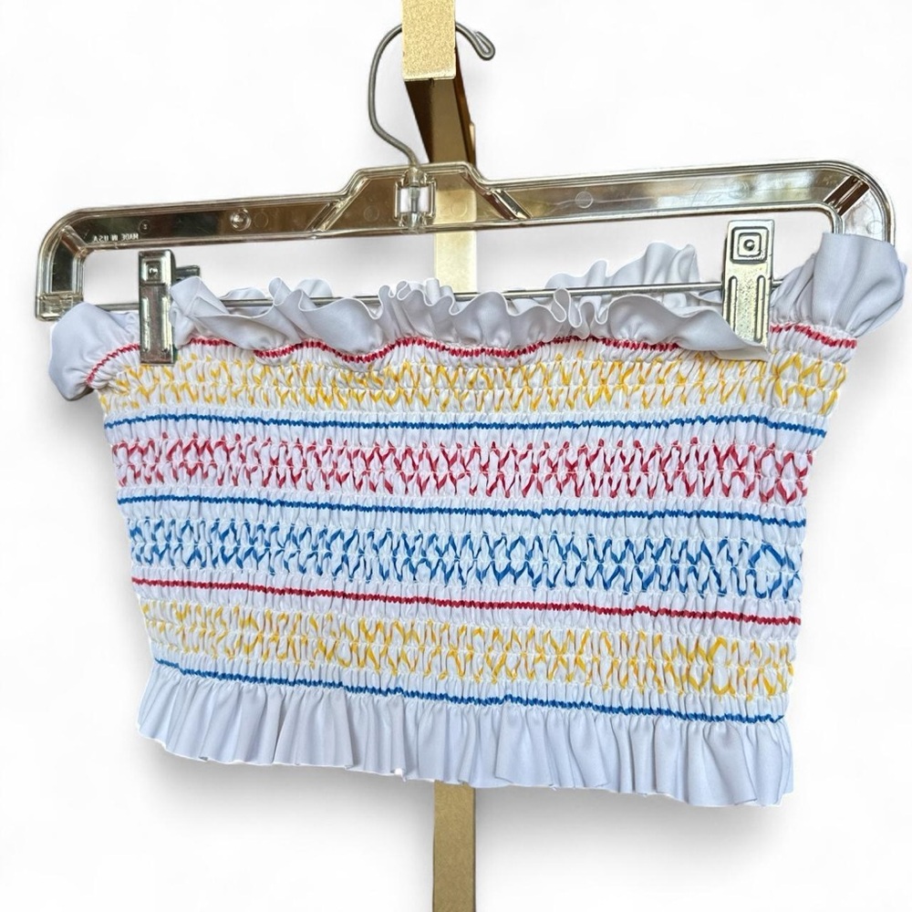 Colorful Smocked Tube Top